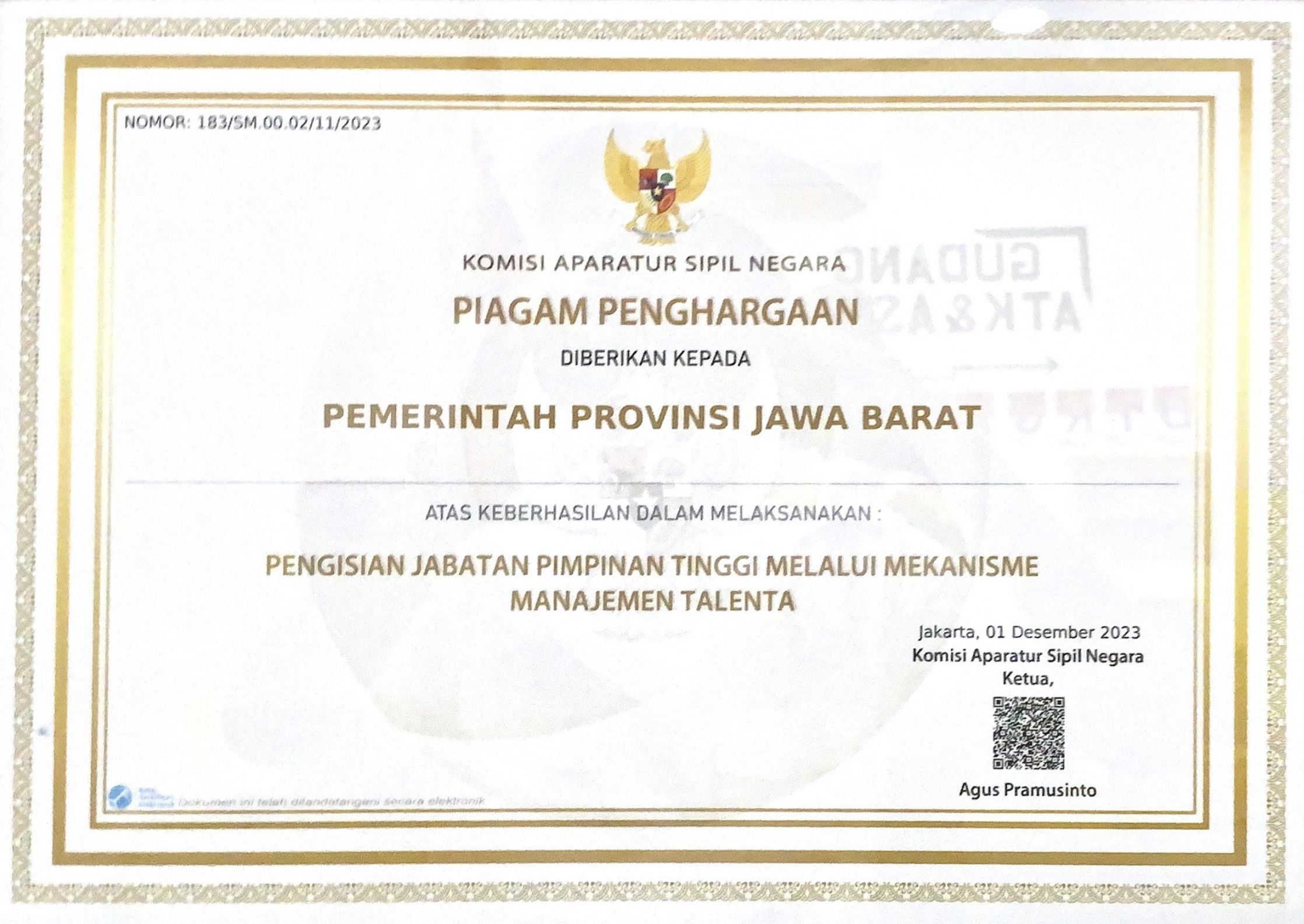 Piagam Penghargaan