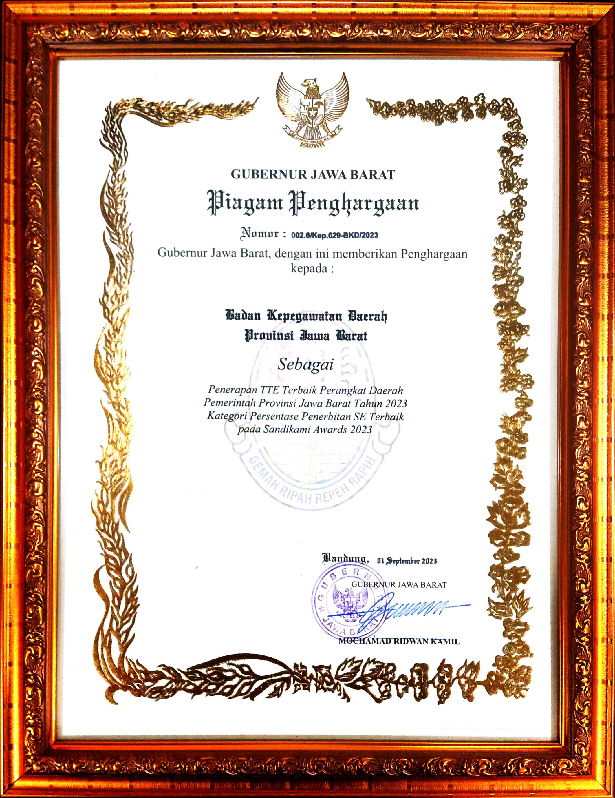 Piagam Penghargaan
