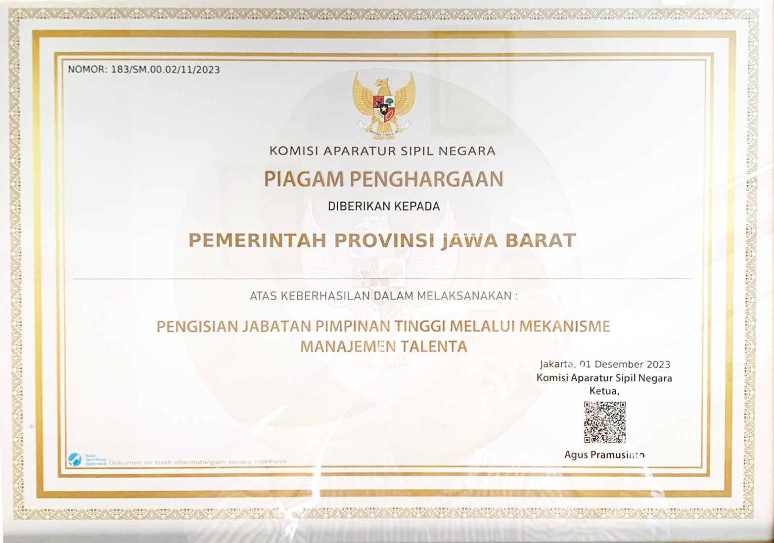Piagam Penghargaan