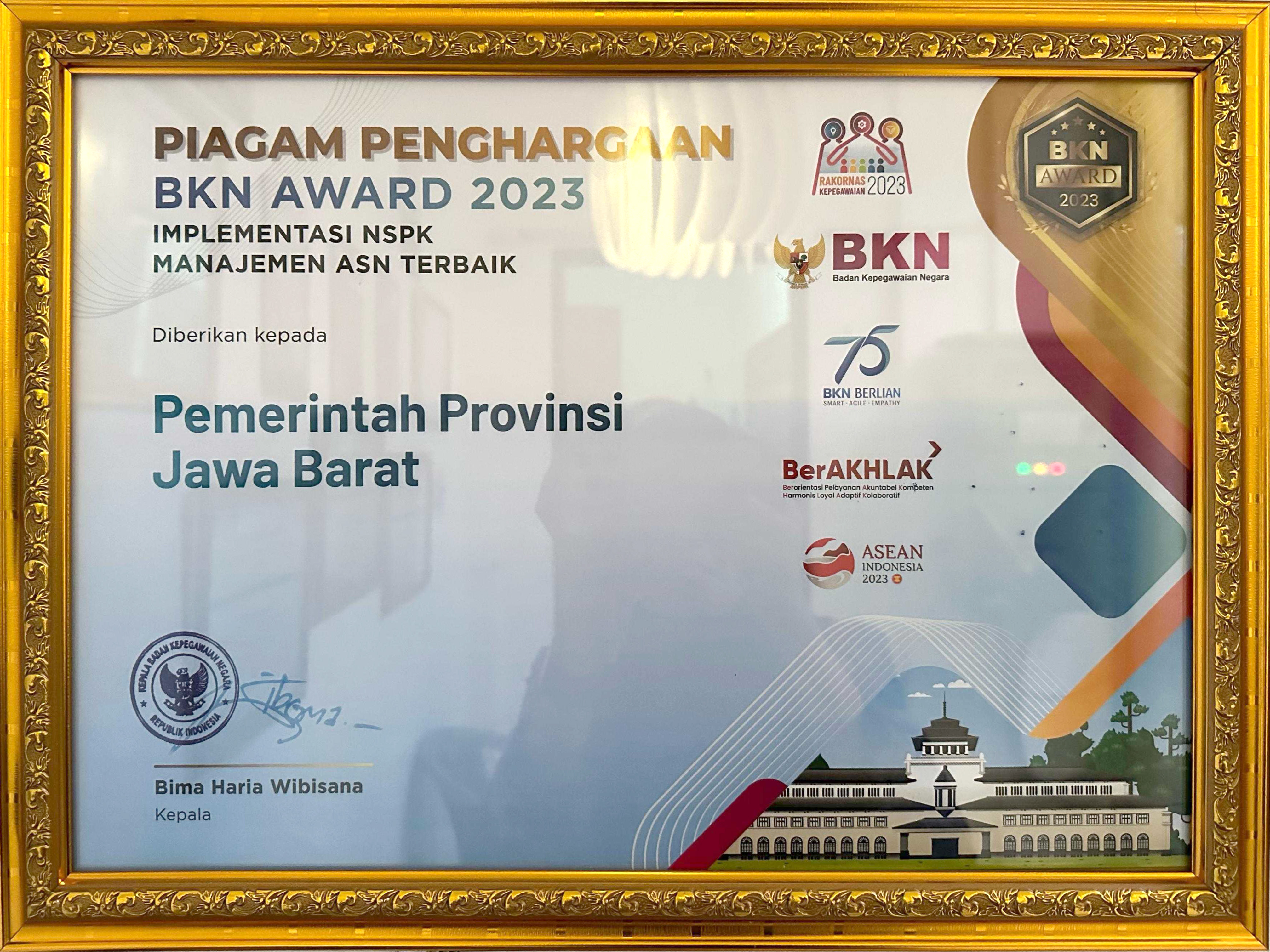 Piagam Penghargaan BKN Award 2023